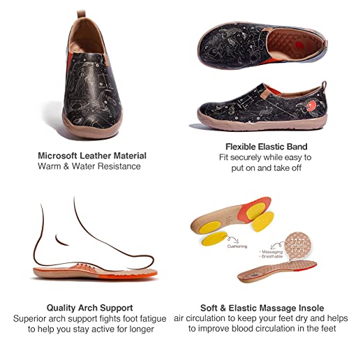 Uin Men's Walking Travel Shoes Slip On Microfiber Leather Casual Loafers Lightweight Comfort Fashion Sneaker Stargaze (9.5) #TOP6