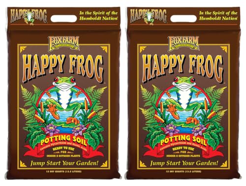 FoxFarm Happy Frog Potting Soil - Ready-to-Use Amended Container Blend with Soil Microbes, Earthworm...