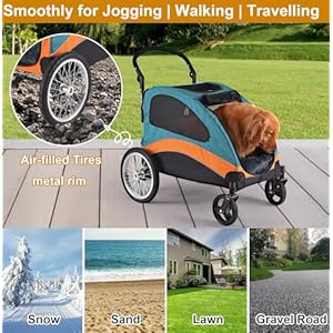   Dog-Stroller-for-Large-Dogs-Pet-Dog-Jogger-Wagon-Foldable-CartPet-Stroller-with-Adjustable-Handle-Dog-Stroller-for-Medium-and-2-Dogs-Coche-para-Perro-with-Multi-Breathable-MeshUp-to-120-lbs