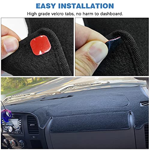 Apeixoto Dashboard Cover Compatible With 2007-2014 Tahoe Avalanche Suburban Gmc Yukon Denali 07-13 Sierra Slt Silverado Ltz Dash Cover Mat Black Premium Carpet Without Dash Speaker #TOP4