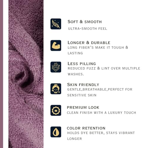 Image of Arvind 100% Cotton Towels for Bath | Towels for Bath Large Size | 500 GSM Bath Towel - Soft & Absorbent | 1 Piece Bath Towel for Men /Women | Urban Comfort | 70 cm x 140 cm - Lilac