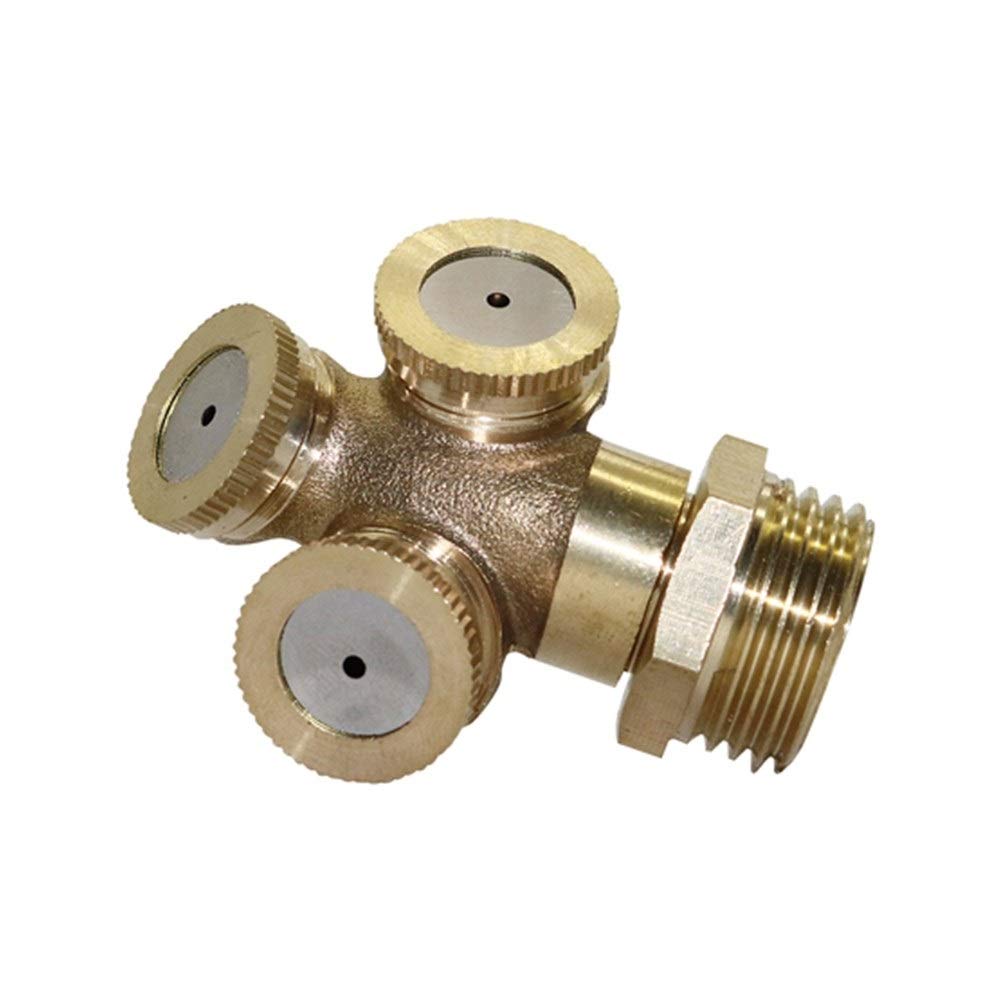 Buse de pulvérisation réglable en laiton pour irrigation de pelouse et arrosage du jardin, connecteur à 3 trous, parfait pour les serres et les outils agricoles