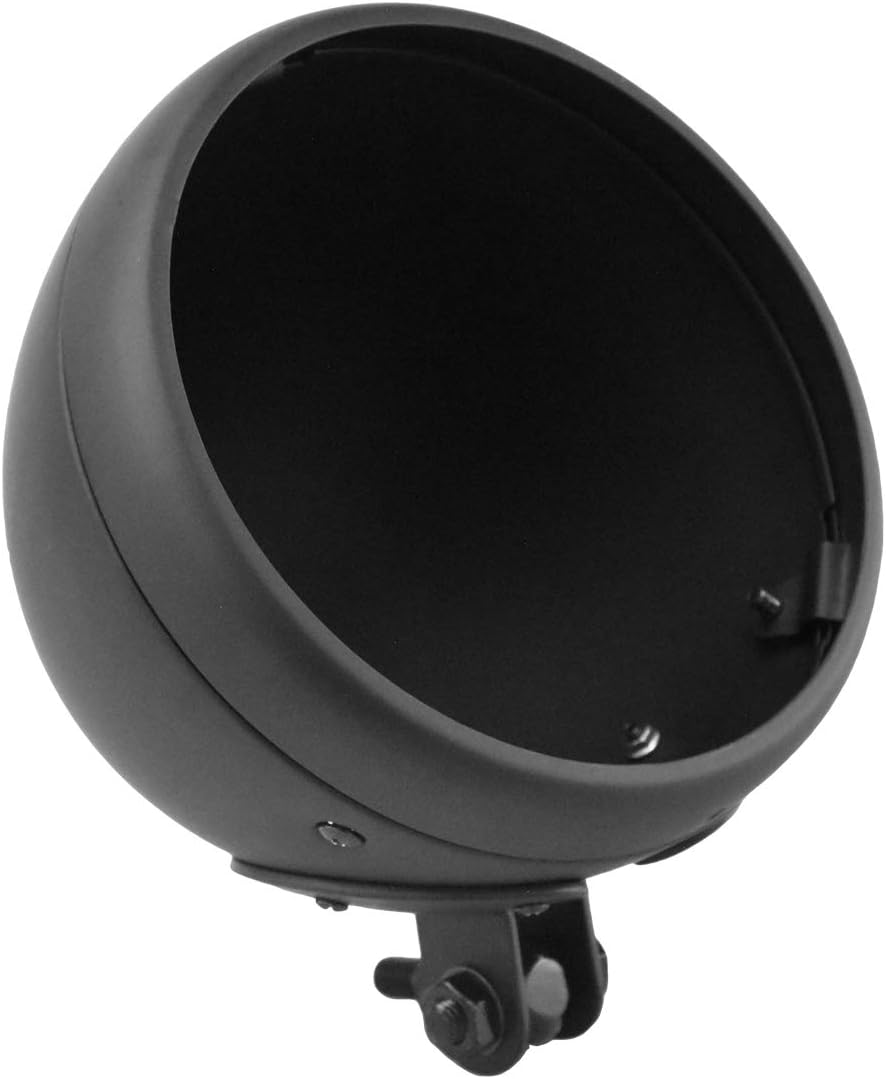 7" LED Headlamp Shell Protective Cover Motorcycle 7 Inch Head Lamp Bucket Compatible with Harley Kawasaki Black