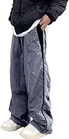 Calça de moletom unissex Y2k vintage folgada hip hop calça de paraquedas Y2k para homens e mulheres