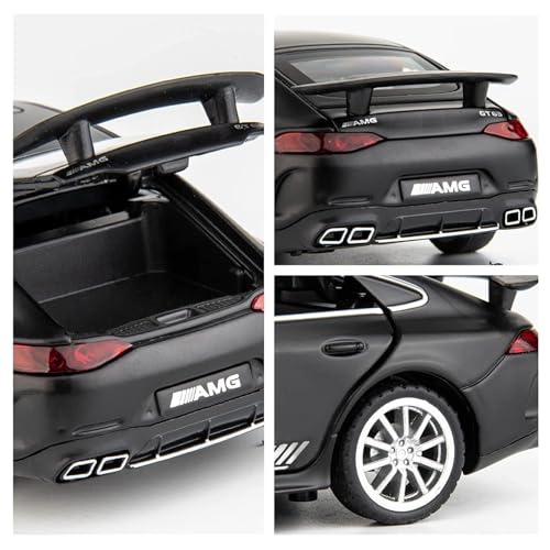 Image of BlackZone 1:32 Compatible for Mercedes AMG Benz GT63 Toy Car Metal Pull Back Diecast Car with Openable Door and Sound Light, Gifts Toys for Kids (Black)