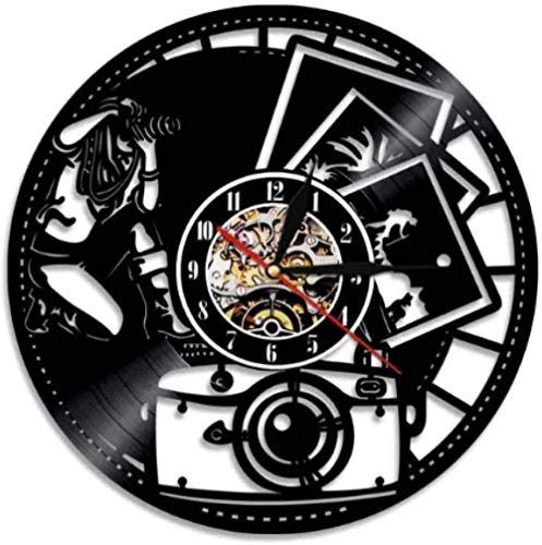 Wanduhr, Vinyl, Dekoration für Haus, Objektiv, Digitalkamera, nostalgisch, mit LED