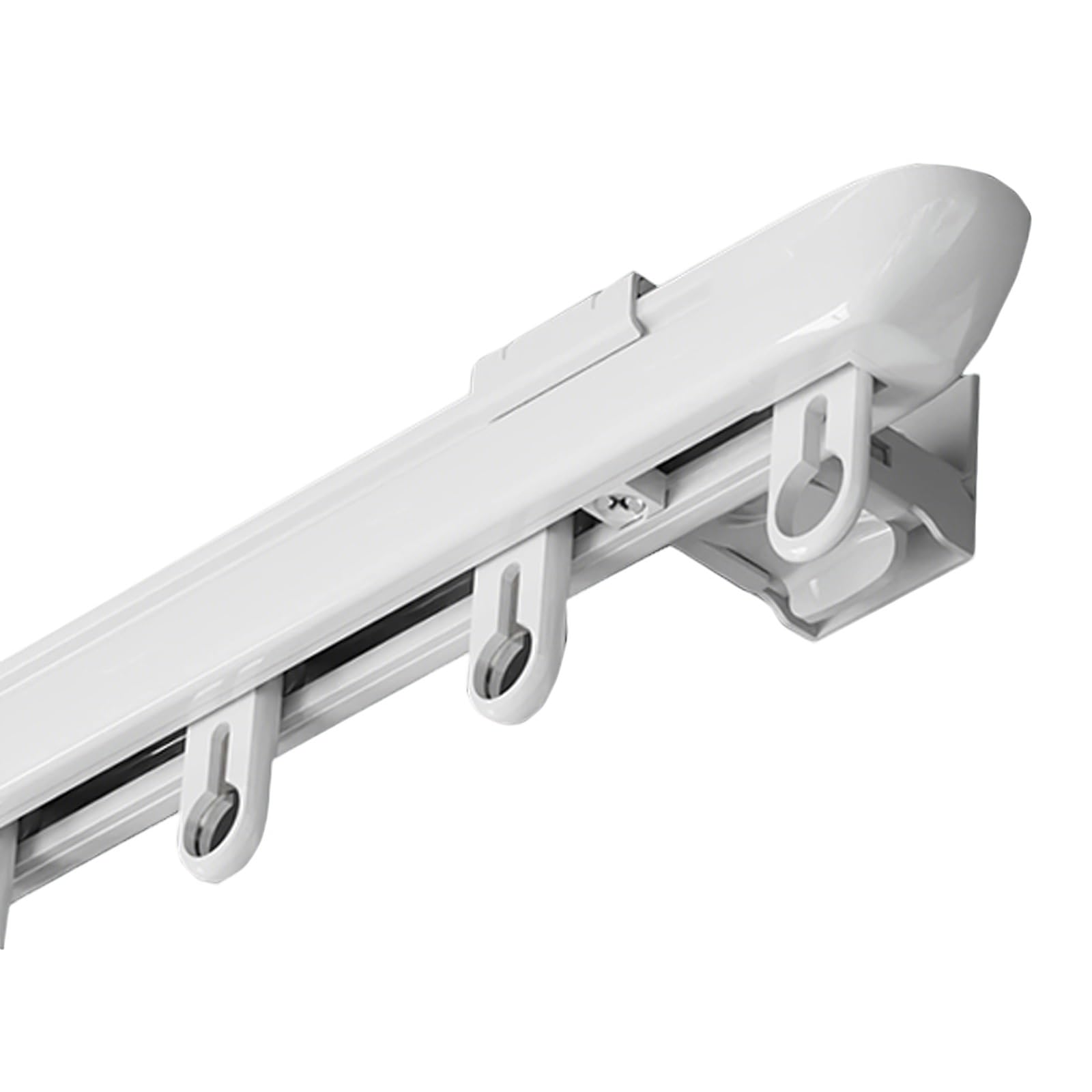 Forage de Trous Barre à Rideau, Tringle de Douche En Aluminium, Barre à Rideaux Industrielle pour Patio Portes Vitrées Penderie Salon(White(side),4.9 ft/1.50 m)