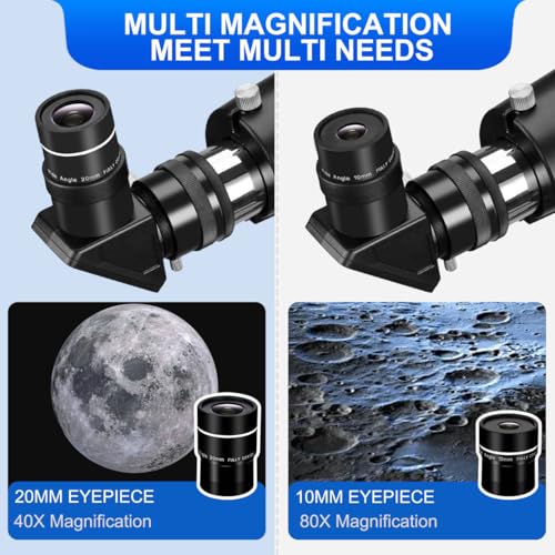 Image of Telescope for Adults, Professional High Powered 90mm Aperture 800mm Refractor Telescopes for Astronomy Beginners with AZ Mount Tripod & Phone Adapter