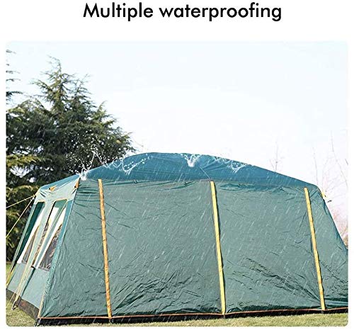 Campingzelt, Großes Außenregenfest Zelt, 8-12 Person Doppelschicht Durable Camping-Zelt, für Familientreffen und Ferienaktivitäten,ArmyGreen Sport & Freizeit