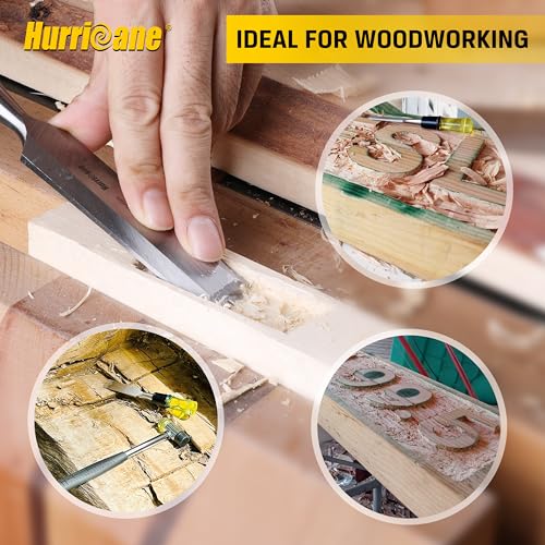 HURRICANE 4 Piece Wood Chisel Set for Woodworking, CR-V Steel Beveled Edge Blade, Durable PVC High Impact Handle Wood Chisel - Image 5