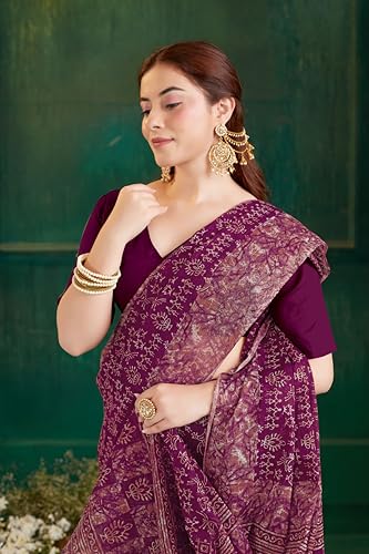 Image of TAMAIRA FASHION Mulmul Pure Cotton Saree For Woman Warli Batik Printed |Office Wear Daily Wear Sarees For Women Without Blouse Piece(Available in 11 Colours)