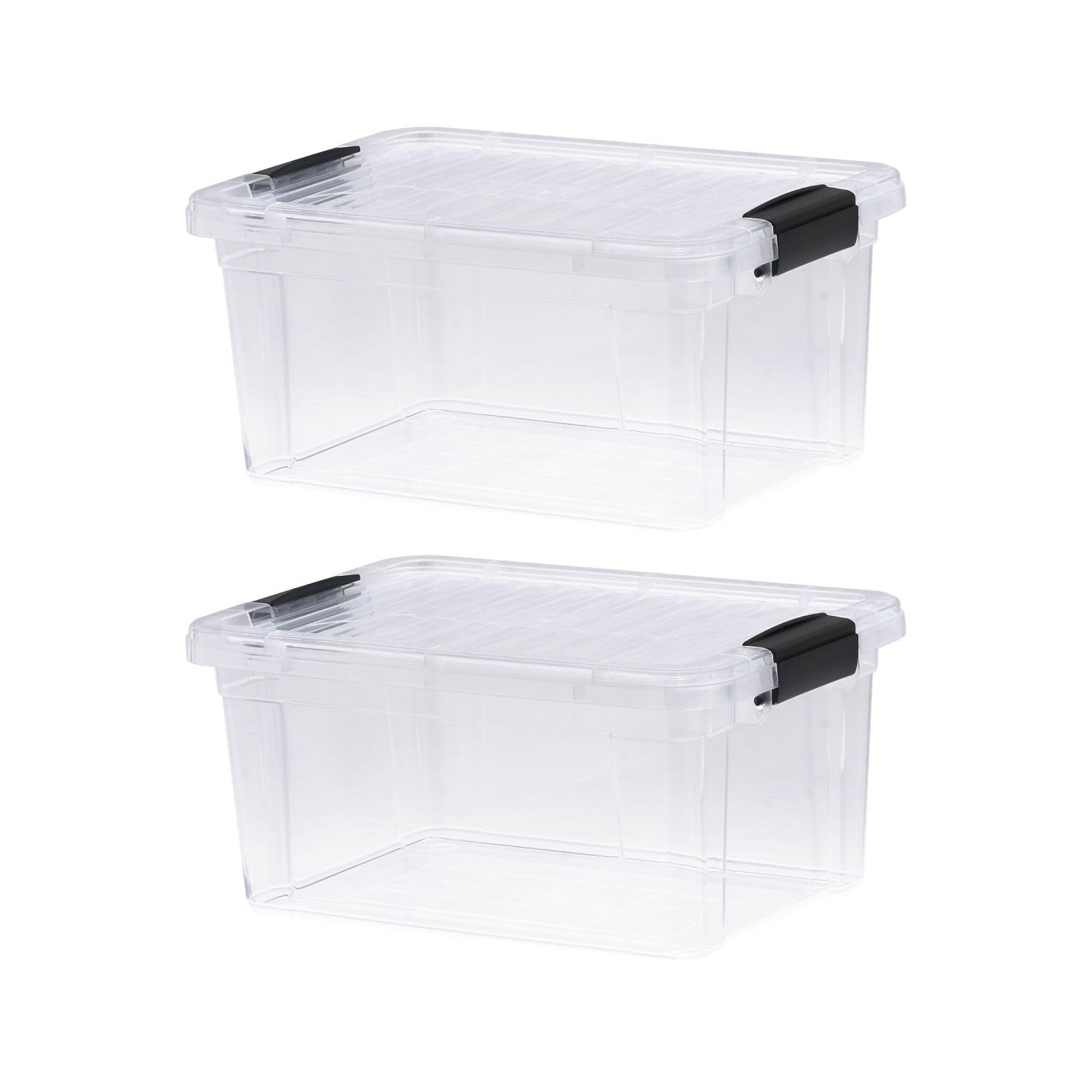 Superio 6.6 Quart Clear Plastic Storage Boxes with Lids, Stackable Organizer Containers, BPA-Free Storage Bins for Home, Office, School &amp; Dorm, 2 Pack