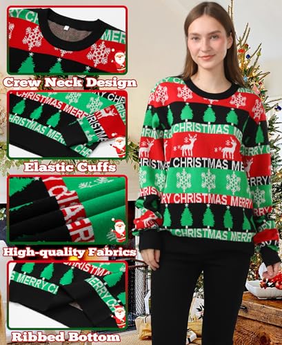 Unisex Ugly Christmas Sweaters Adult Long Sleeve Crewneck Sweaters Funny Top Pullover Xmas Party Family Gatherings 5 Unisex Ugly Christmas Sweaters Adult Long Sleeve Crewneck Sweaters Funny Top Pullover Xmas Party Family Gatherings