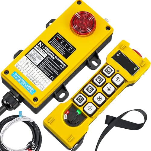 NEWTRY Crane Remote, 12V 8 Button Wireless Crane Remote Control Industrial Crane Controller Hoist Truck Remote 328FT Electric Lift Switch (Yellow)
