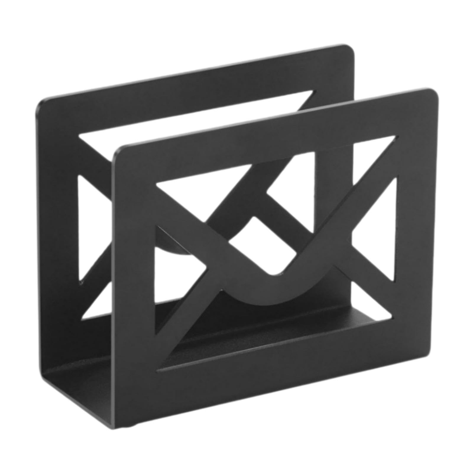 Desktop Mail Holder Modern File Holder Black Metal Countertop Mail Organizer-image-13