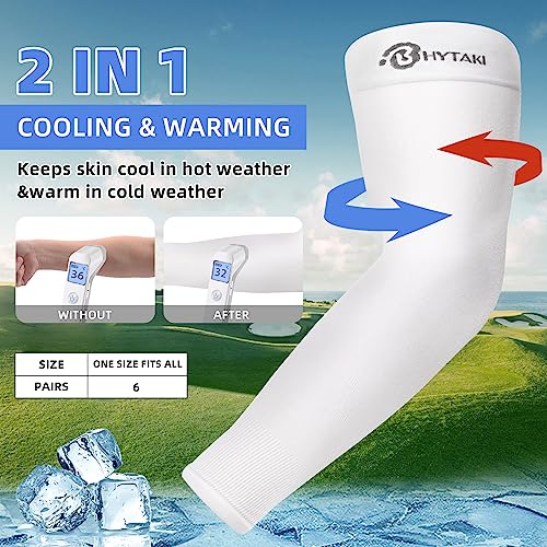 Image of BHYTAKI UV Sun Protection Arm Sleeves, UPF 50 Sports Cooling Arm Compression Sleeves for Men Women Teenager