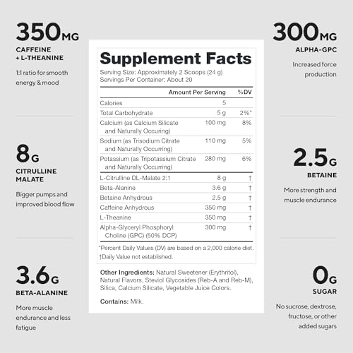 Image of LEGION Pulse - All Natural Nitric Oxide Preworkout Drink to Boost Energy, Creatine Free, Naturally Sweetened, Beta Alanine, Citrulline, Alpha GPC (Strawberry Blast)