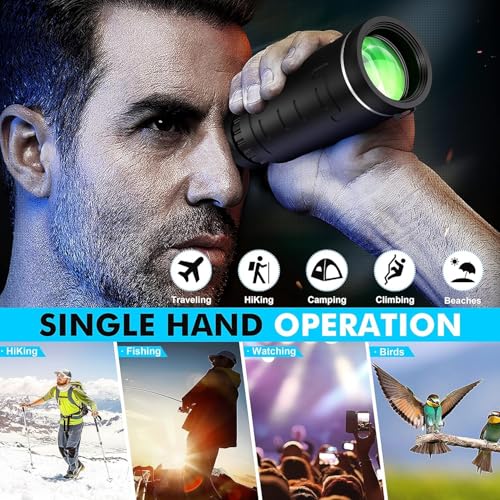 LBOYLOVE® 40x60 Monocular Telescope for Adults High Powered, Monocular for Adults, Compact Low Light Vision for Wildlife, Hunting, Camping, Travel &Outdoor Adventures