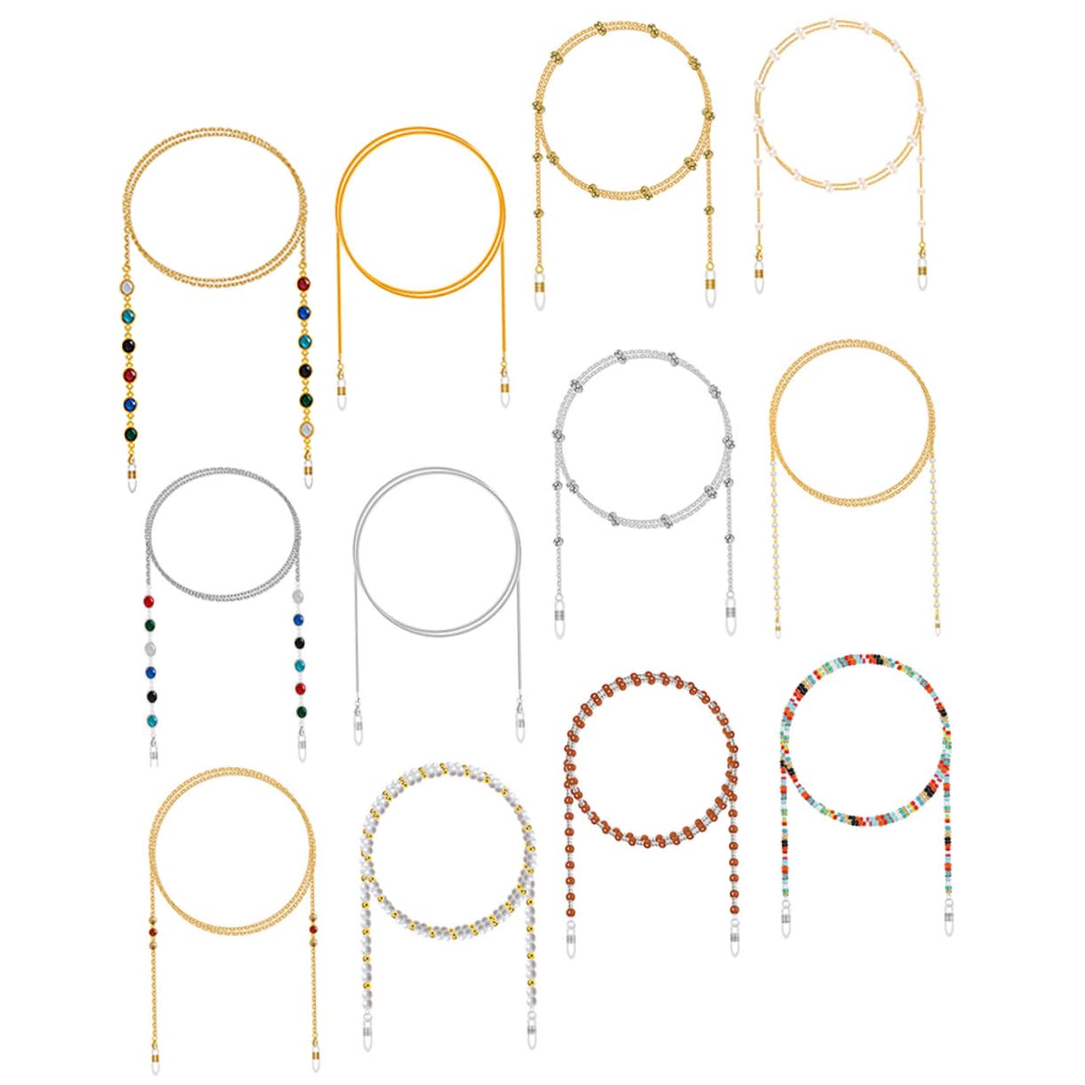 12pezzi Corda Per Occhiali Antifurto Ciondolo Creativo Per Occhiali e Mascherine Accessorio Versatile Per Sport e Eventi