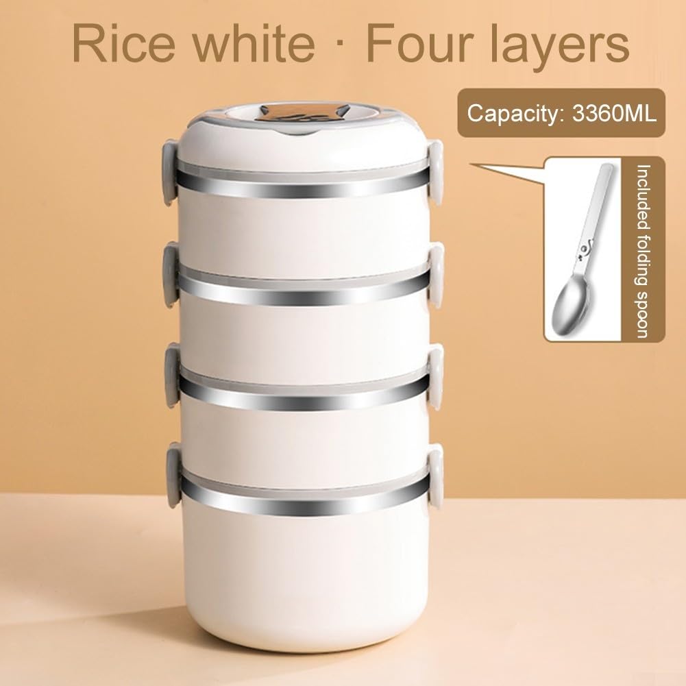 Contenedores de almacenamiento de alimentos, lonchera de acero inoxidable multicapa de acero inoxidable, contenedor de alimentos para escuela, hogar, oficina