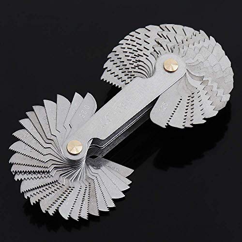 ChgImposs Metric & Imperial & US Screw Gauge SAE Whitworth 55 Degree & Metrisch 60 Degree Thread Pitch Gauge for Industrial Measurement