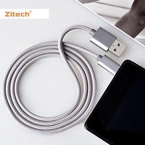 Zitech Lightning Cable Syncwire Nylon Braided iPhone Charger [Apple MFi Certified] Series - for iPhone 6S Plus 6 Plus SE 5S 5C 5, iPad 2 3 4 Mini Air Pro, iPod - 3.3 ft Gray