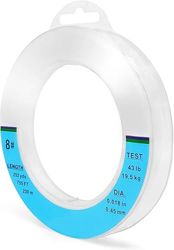 Alambre de pesca transparente, línea de pesca de monofilamento de 755 pies, cuerda transparente para colgar, alambre transparente fuerte, hilo de