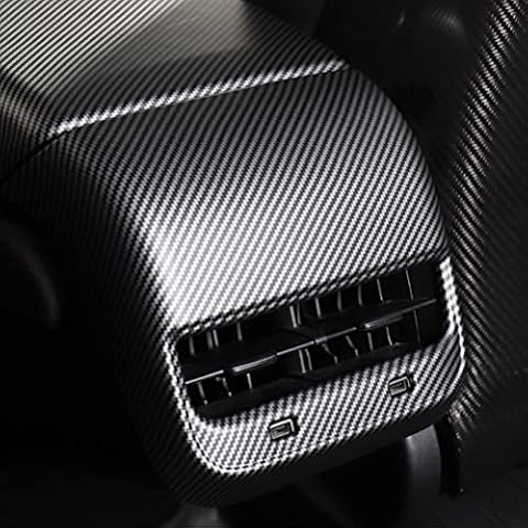 Goodangie00 ABS Matte Carbon Fiber Style Rear Air Condition Vent Outlet Cover Trim Protector Interior Accessories Accessories Compatible with 2017-2023 Tesla Model 3 Model Y Cover