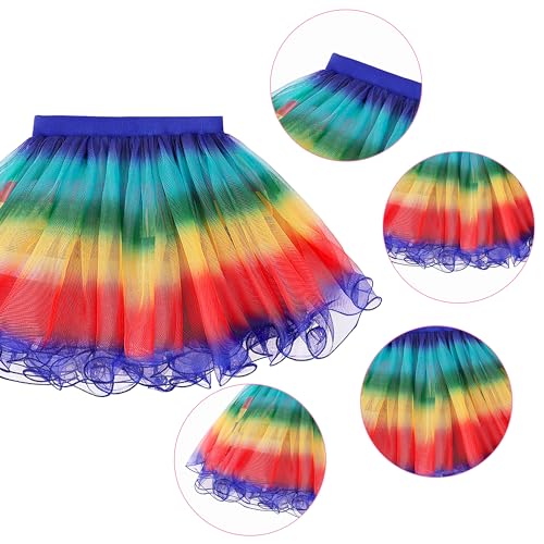 Disfraz temático de gato para niñas con tutu arcoíris miniatura 4