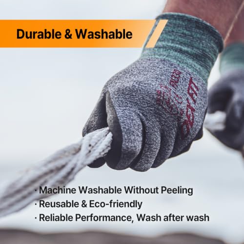 Image of DEX FIT Nitrile Work Gloves FN330, 3D Comfort Fit, Touchscreen Grip Gloves for Warehouse, Construction, Package Handling, Delivery & General Work, Men & Women, Black, XL, 1 Pair