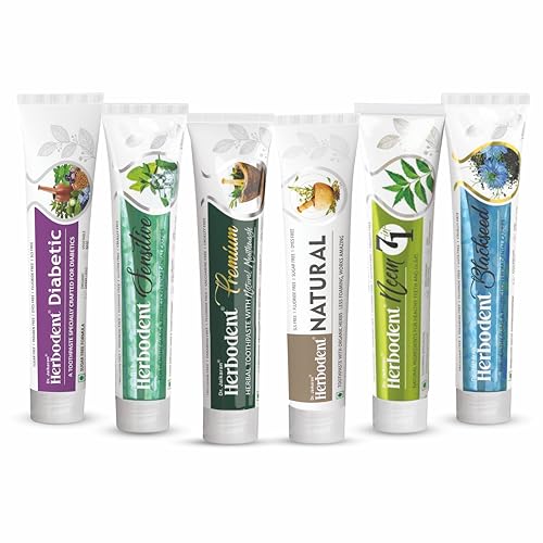 Amazing Toothpaste Mix Pack 100g - Pack of 6 | Herbodent® Natural | Herbodent® Premium | Herbodent® Sensitive | Herbodent® Blackseed | Herbodent® Diabetic | Herbodent® NEEM 7 in 1 Toothpaste- 1 Each (B0DFCYT6PZ) Amazon Price History, Amazon Price Tracker