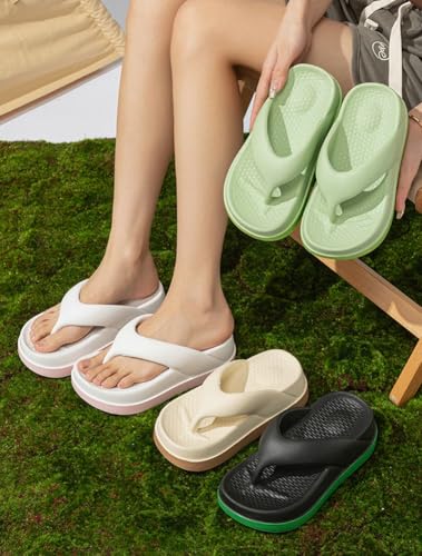 Platform Flip Flop for Women Slip-On Thong Slippers with Arch Support Summer Beach Sandals Comfy Outdoor Walking Shoes4