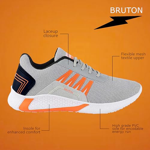 Image of BRUTON Sports Walking Shoes for Men | Soft Cushioned Insole, Slip-Resistance, Dynamic Feet Support, Arch Support & Shock Absorption