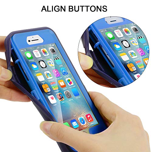 Maxcury Compatible For Iphone 6 Plus & Iphone 6S Plus Case, Heavy Duty Shockproof Series Case For Iphone 6 Plus /6S Plus (5.5") With Built-In Screen Protector (Navy/Blue) #TOP4