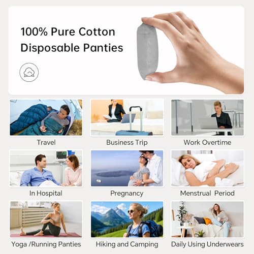 Image of 20 /10 /5 Pack Women's Disposable 100% Cotton Underwear Ladies Briefs Panties for Travel Hotel Spa Hospital Stays Emergencies