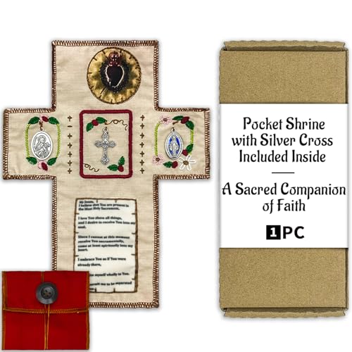 Handmade Catholic Pocket Shrine with Miraculous Medal, Travel Prayer Altar