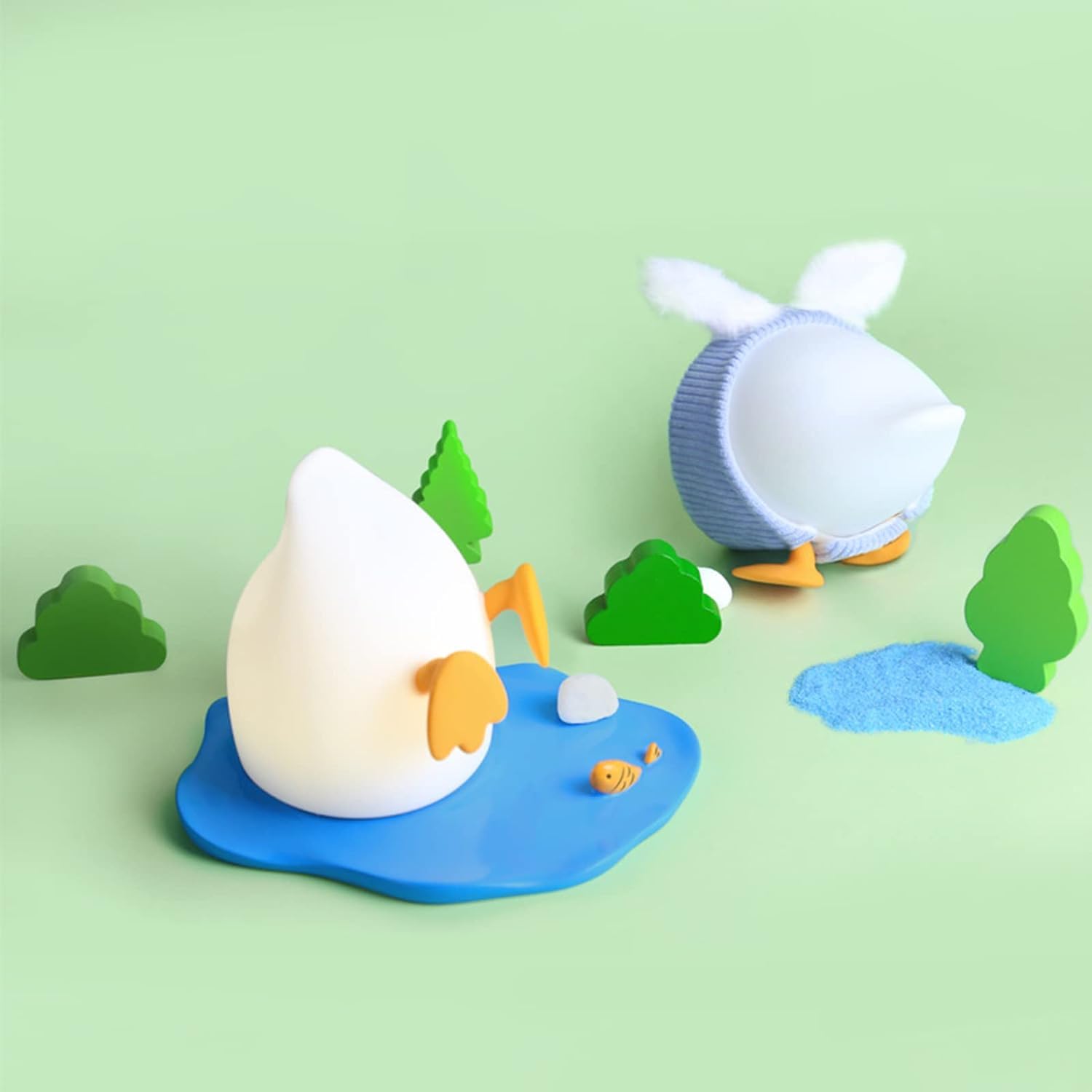 Único Lámpara de Noche, lámpara de Noche de Silicona con Bonito Pato, luz de Silicona para guardería con Temporizador de 20 Minutos, Control de Grifo, Noche de Noche Luz de Noche