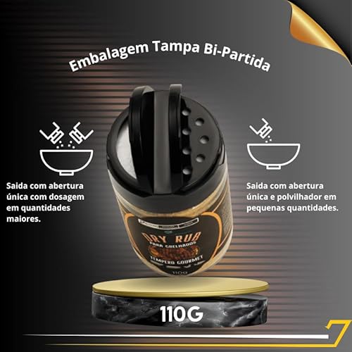 Tempero Gourmet para Grelhados Dry Rub Mistura Seca de Ervas e Especiarias Seco Aromático 110g