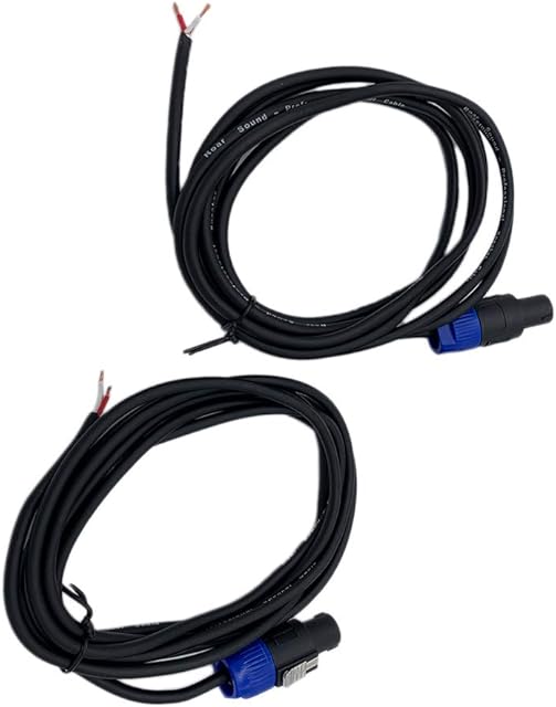 2x Roar Speakon to Bare Wire 3M Speaker Lead Cable DJ Disco Amplifier