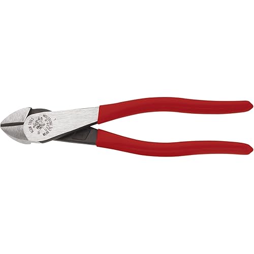 Klein Tools D228-8 Pliers, Made in USA, Diagonal Cutting Pliers with Short Jaw and Beveled Knives, High-Leverage Color-Coded Wire Cutters, 8-Inch