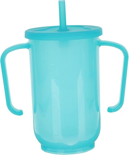 Miniatura 4 de Luxshiny 2 tapas para el cuidado del vaso con asas, taza de pajita, a prueba de agua, convaleciente, beber, botella para ancianos, líquido,
