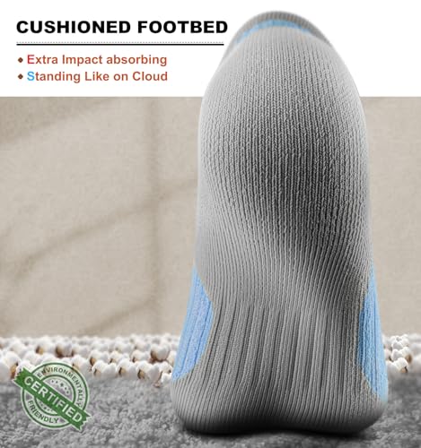 Image of BULLIANT Socks For Women 6Pairs-Womens Athletic Ankle Socks No Show Cushioned for Walking Running-Compression Arch Support