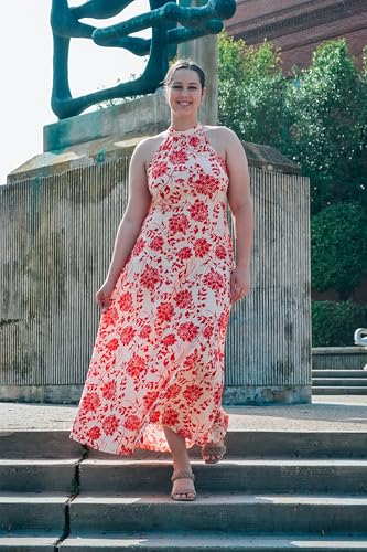 Image of STYLEWORD Women's Summer Floral Halter Maxi Dress Vacation Semi Formal 2026