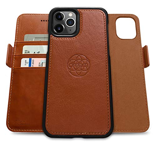 Get Discount 70% Price Dreem Fibonacci 2-in-1 Wallet-Case for Apple iPhone 12 Pro Max - Luxury Vegan Leather, Magnetic Detachable Shockproof Phone Case, RFID Card Protection, 2-Way Flip Stand - Caramel
