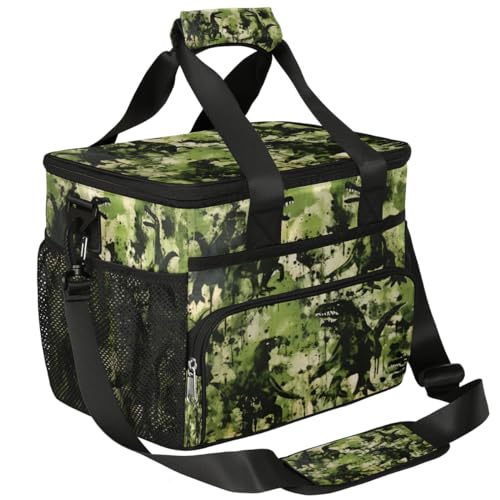 Dinosaur Insulated Picnic Backpack Lunch Box for Women Men Picnic Basket Tote Lunch Bag Picnic Bag Portable Lunch Bags for Picnic, Beach, Work, Trip,Office, Camp Camouflage Dinosaur