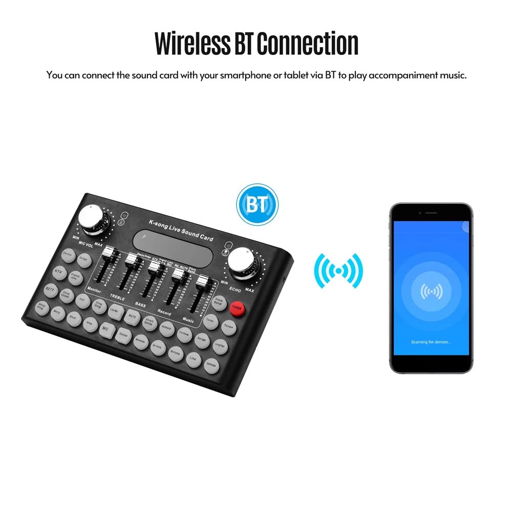 Smartphone Computer Scheda Audio Live Voice Changer Dispositivo Mixer Audio Built-in Effetti sonori multipli per la registrazione