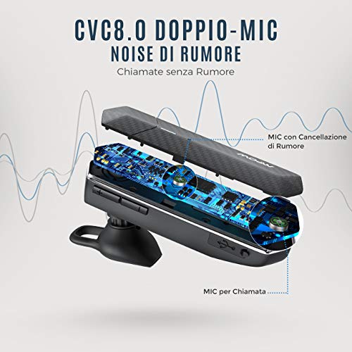 Image of 3 idea Imagine Create Print Tessco EB-276 Stereo Bluetooth Earpiece Headset Wireless Hands-free Noise Reduction Earphones with Mic for Business /Workout /Driving (Black)