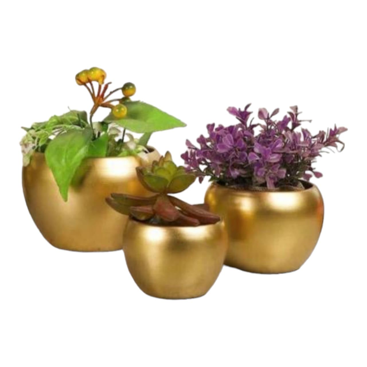A.F. DECOR Set of 3 Metal Golden Indoor Outdoor Decorative Planter Flower Pot (B0CLNVTDVH) Amazon Price History, Amazon Price Tracker