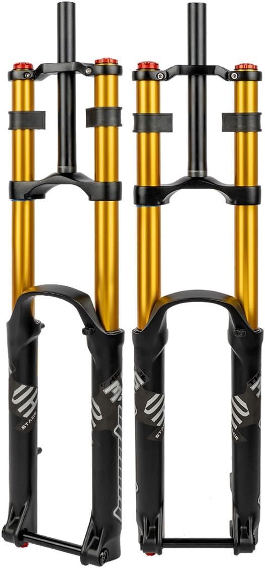 HOMSXPAC Mountain Bike 27.5 29inch Air Fork Travel 190mm 1-1/8" Straight AM/DH Double Crown Downhill Front Disc Brake Thru Axle 15 * 110mm Boost Damping Adjus