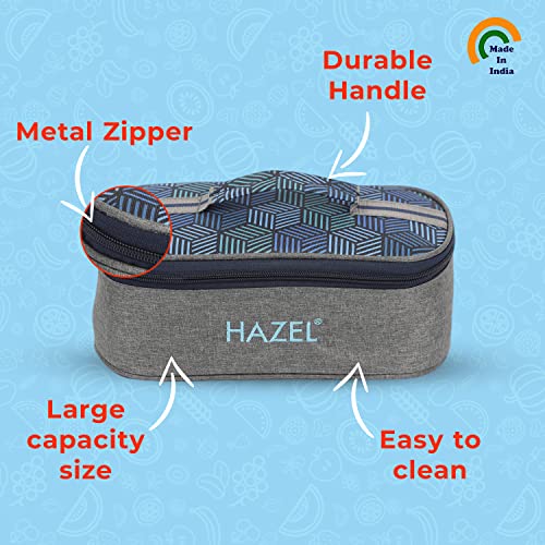 Image of HAZEL Flat Lunch Bag for Office Men & Women | Water-Resistant Tiffin Cover Bag Only | Stylish, Light and Compact